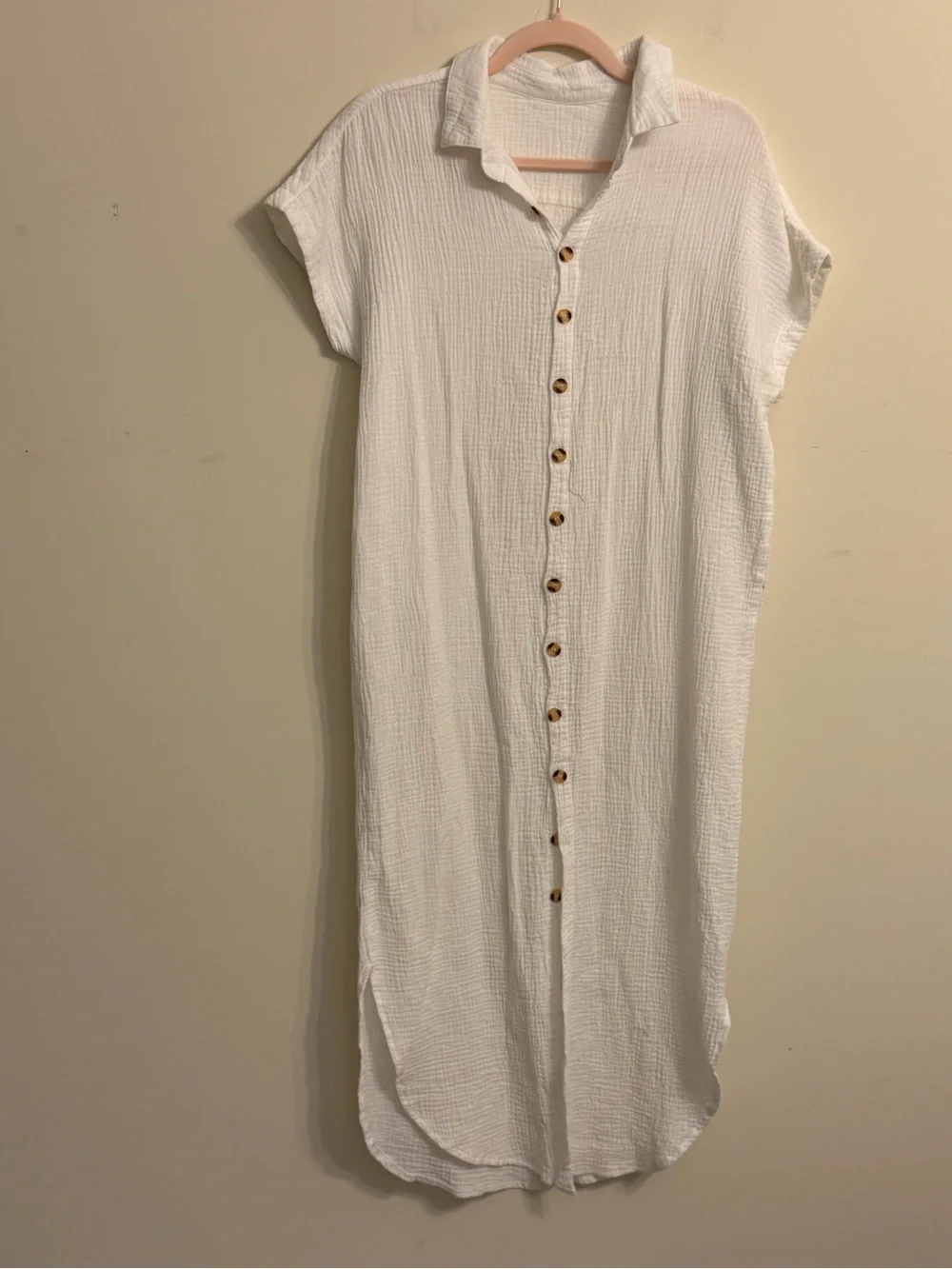 White Button-Front Dress
